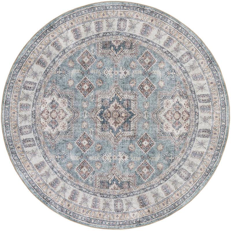 Tapis vert doux Aucun, Rond 7 pi 10 po