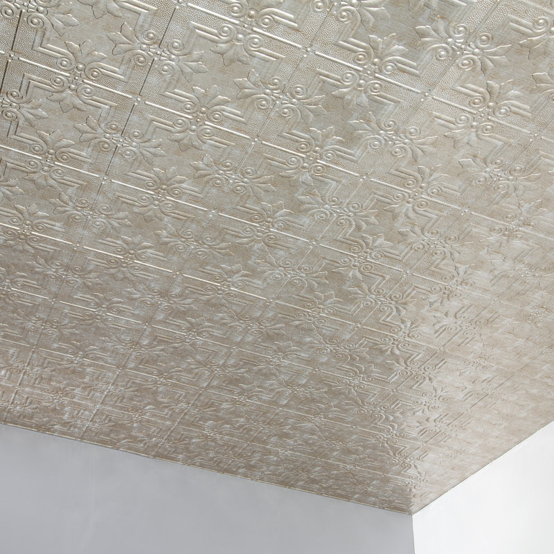 Carrelage de plafond gris en vinyle Regalia