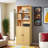 75" Tall Bookcase With Doors, 5 Tier Large Bookshelf With Cabinet, Standing Wood Display Book Shelf For Living Room, Office, Library With Doors-1186487838