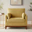 Chaise d'appoint en chenille avec pieds en bois d'hévéa massif-125004291