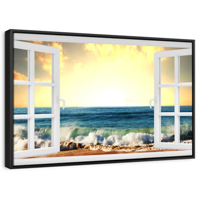 Plage «Window To Wavy Beach Wall Art»