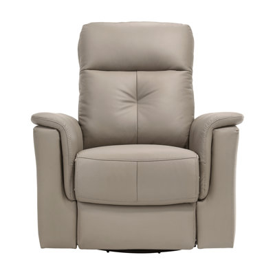 Latte Color Leather Upholstered Reclining Chair Swivel Glider Motion Modern Living Room Furniture Comfort Chair 1Pc