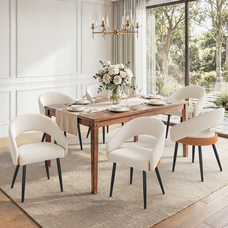 Chaises de salle à manger rembourrées Sabuk, Beige