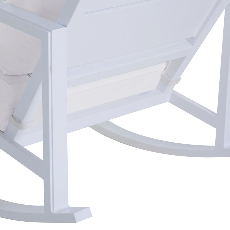 Avondale Wrought Aluminum Outdoor Rocker Chair by Summer Classics, Perigold Posh Sky, No Welt + Standard Fill, Chalk