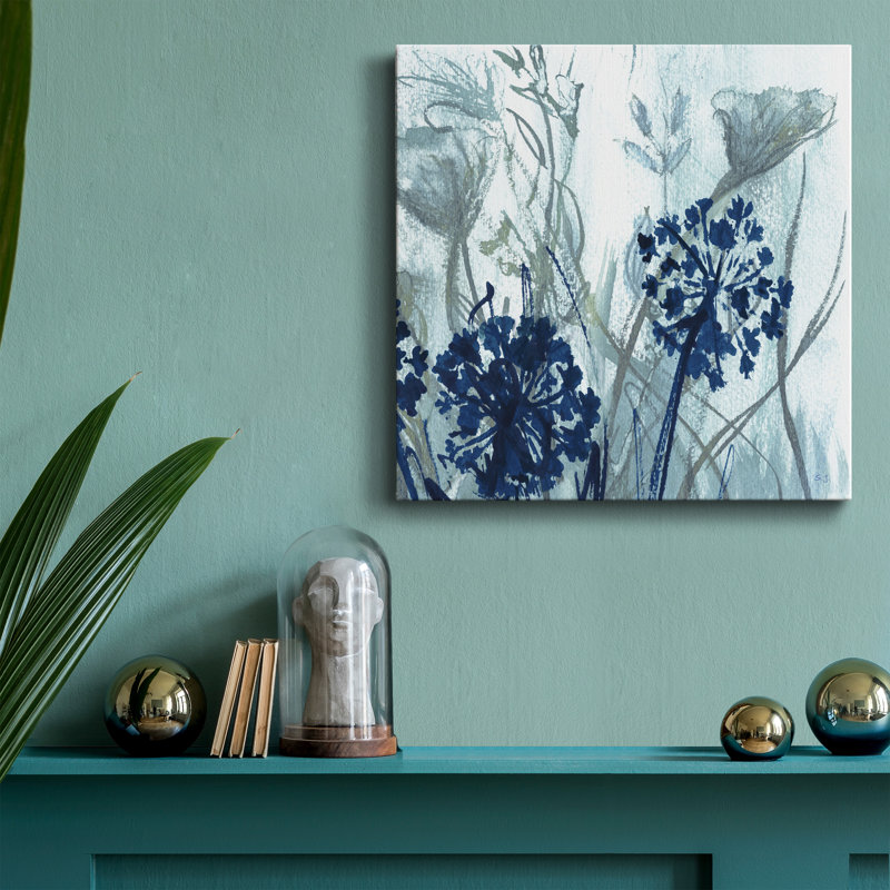 Indigo Field II - impression sur toile tendue, H 10 po x l 10 po x P 1,5 po