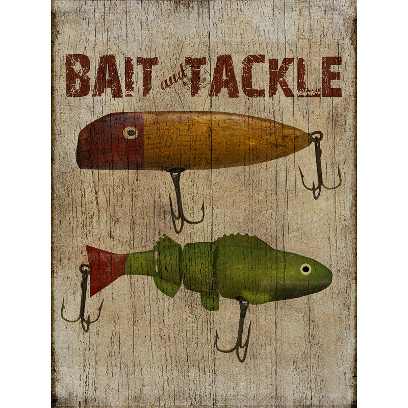 «Bait & Tackle» par Beth Albert, reproduction d'art sur toile tendue sur papier, H 24 po x l 18 po x P 1,5 po