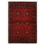 Tapis de zone en laine rouge/noir 3 pi 4 pi x 4 pi 9 po noué la 2019s one-of-kind Allaina