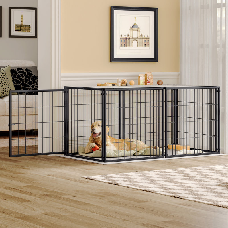 Grande cage à chien 63,7 "pour chien de taille moyenne avec parc et cage pour chien