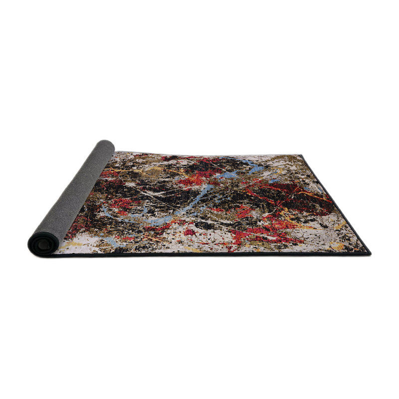 Tapis blanc / rouge / noir Carneatly, Rond 5 pi