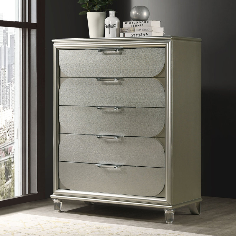 Commode contemporaine Sheridan, argent