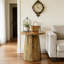 Table basse en bois, petite table de bout, table d'appoint, table de lecture ronde