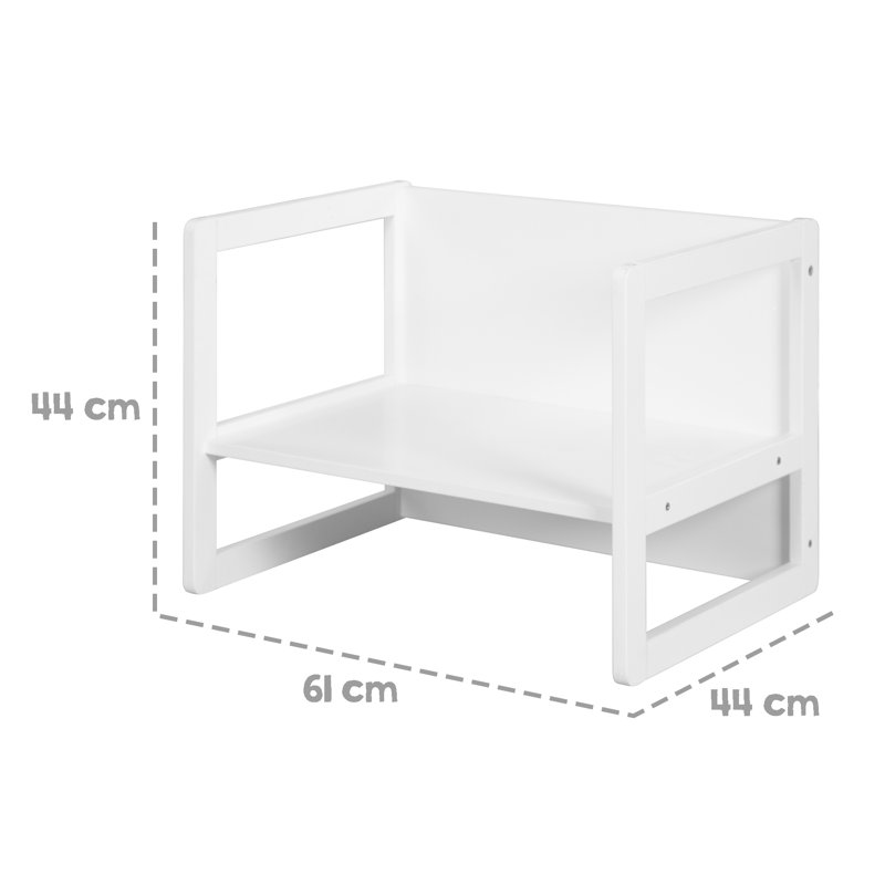 3-In-1 Children'S Seating Group In, Rectangular, White