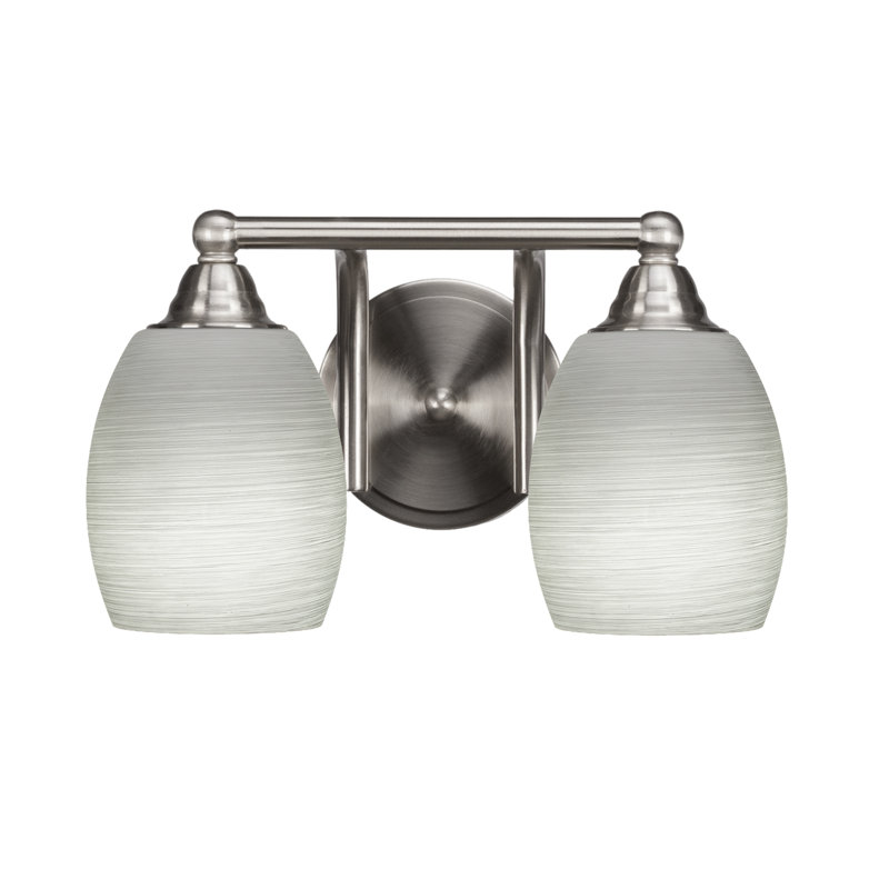 Michell 2-Light Bath Bar, Brushed Nickel