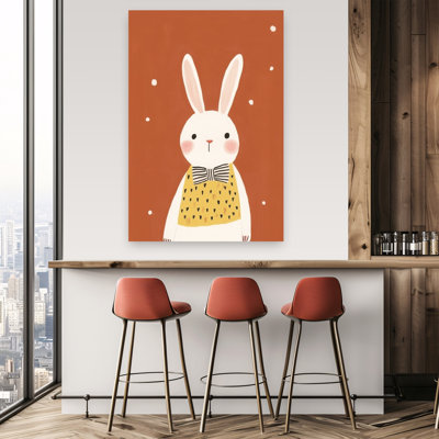 Adorable reproduction d'art mural de lapin mignon et minimaliste