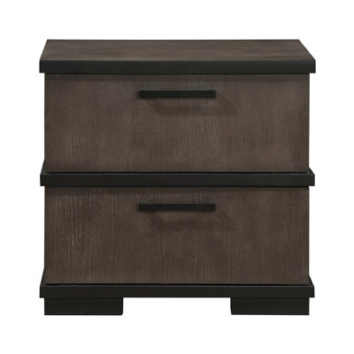 Two-Tone 2-Drawers Nightstand 1Pc Modern Industrial Design Bedroom Furniture