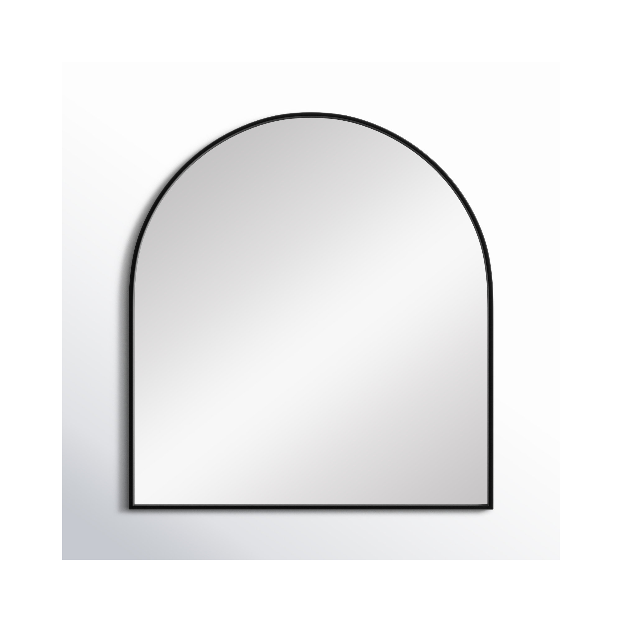 Sabine Metal Arch Wall Mirror, 36" x 33", Black