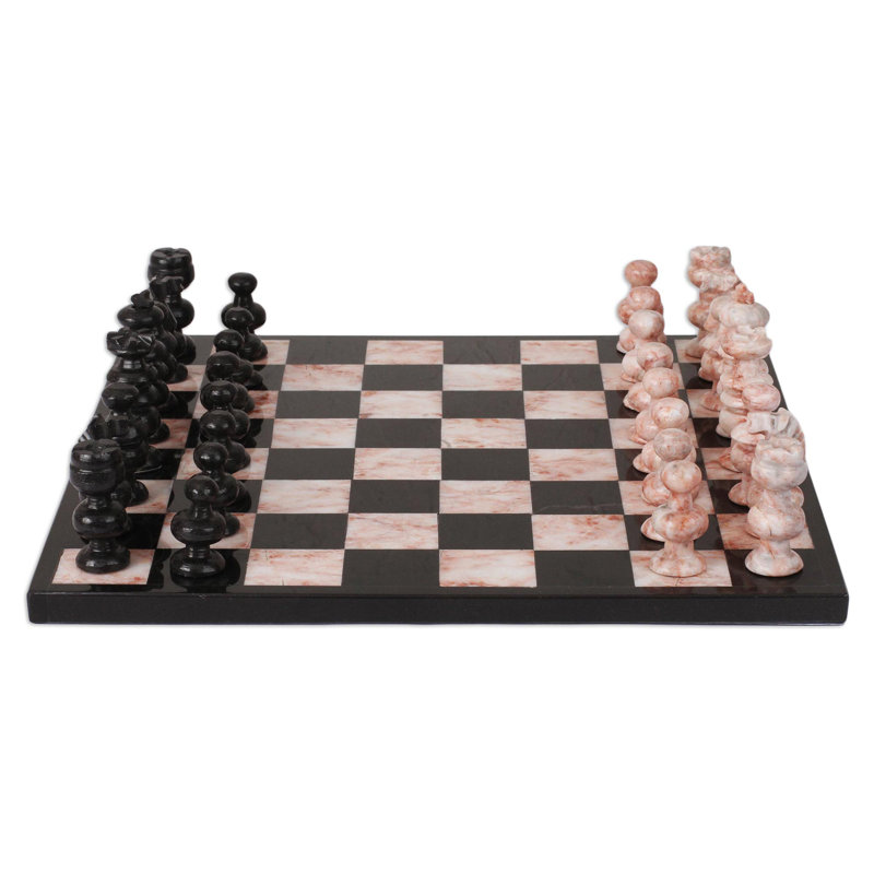 Salunga Wrought Studio™ Handmade 13.75'' L Stone Chess Game Set