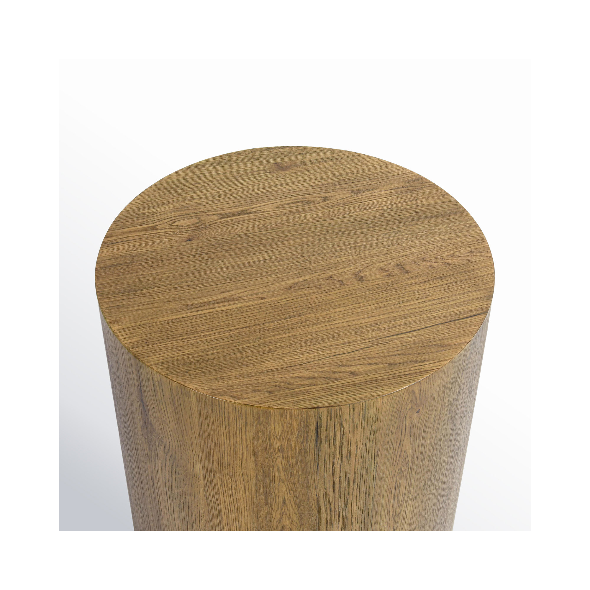 Taryn 20" Drum End Table, Light Brown