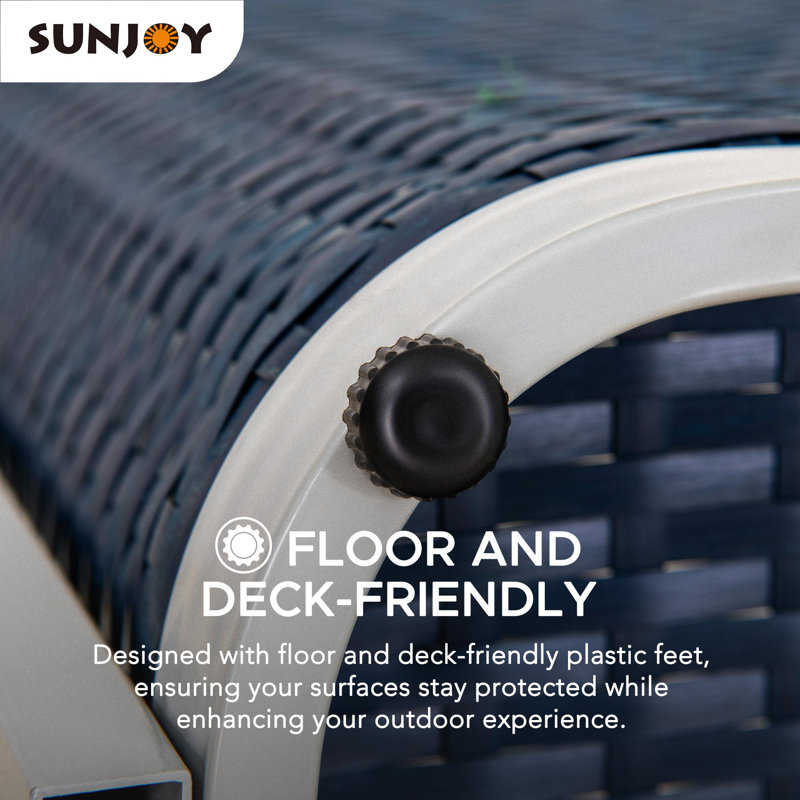 Sunjoy Aluminum Frame Pool Towel Valet Tower with 2-Tier Shelves and A Large All-Weather Wicker Storage Basket for Dirty Towels
