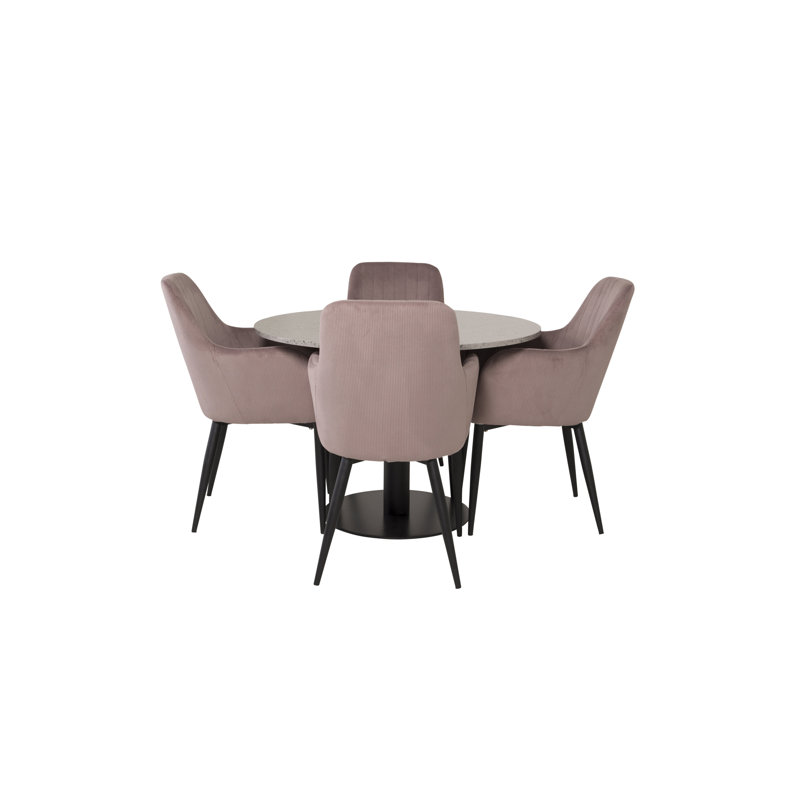 Mahaffie 4 - Person Dining Set, Dusty Pink, Dusty Pink