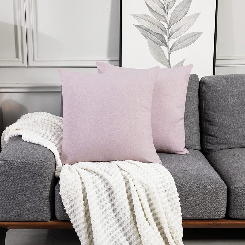 Cynne Square Throw Pillow Cover, 65cm H x 65cm W x 1cm D, Baby Pink