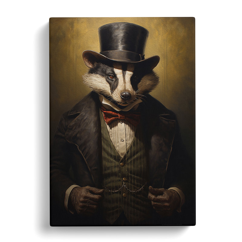 Badger Conceptual Art No.2 - Wrapped Canvas, 60cm H x 40cm W x 3cm D