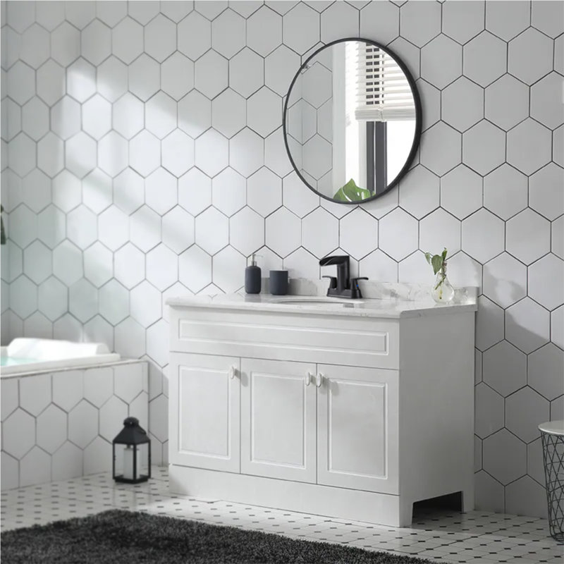 Robinet pour salle de bain à 2 poignées avec drain Center, Noir mat