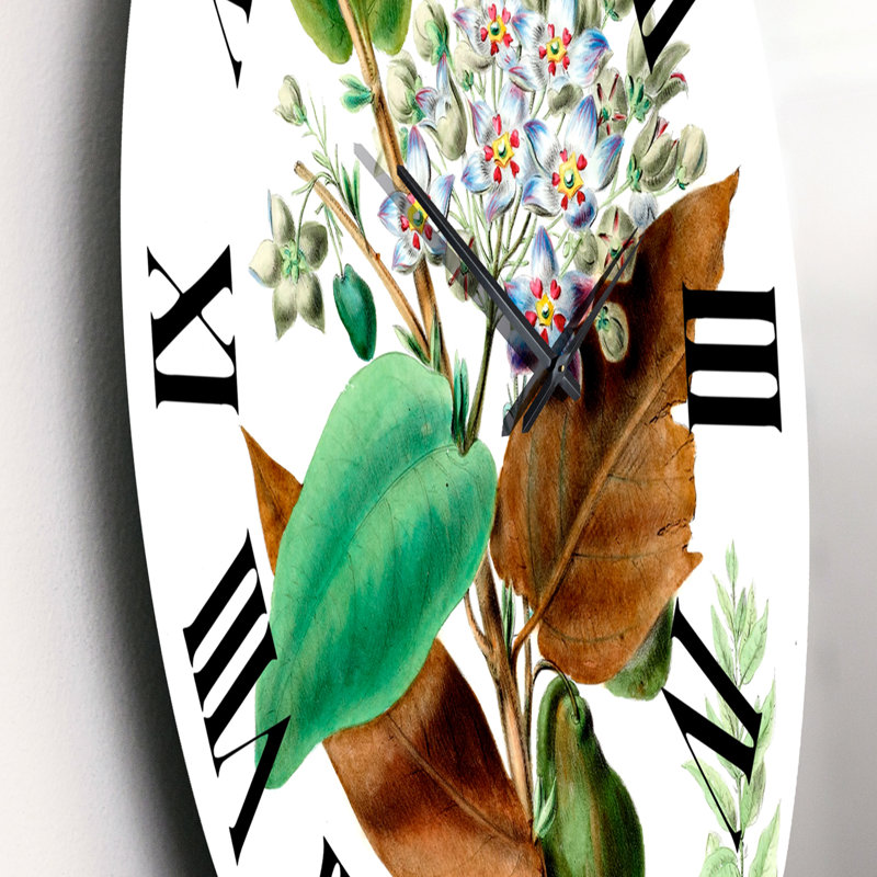 Vintage Plant Life XXV III - Horloge murale traditionnelle, Petit