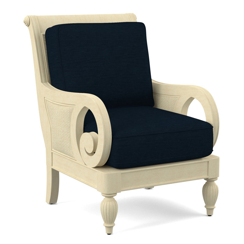 Grand View 71.12Cm Wide Armchair, Bisque Finish, White Performance Fabric; 0851-94