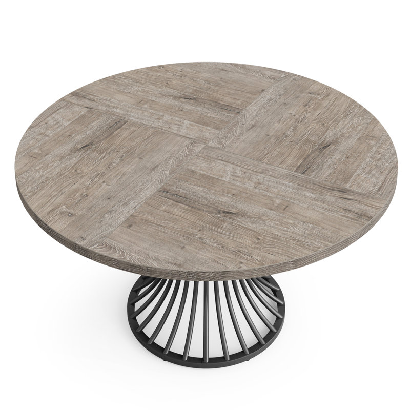 Ashiyah Round Dining Table, Black, Grey