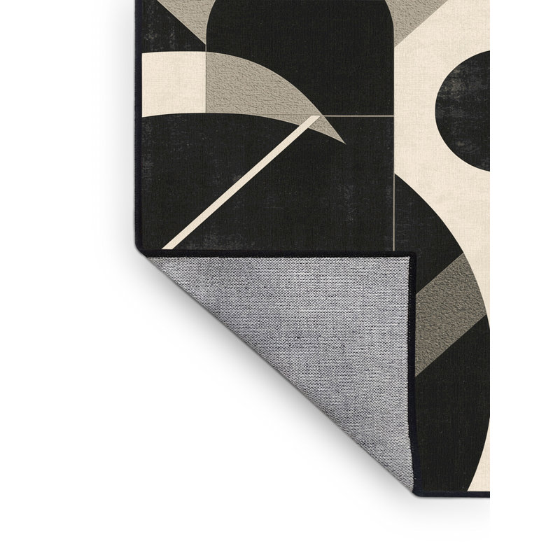 Tapis gris Mid-Century lavable à la machine Wynsum, 5 x 7