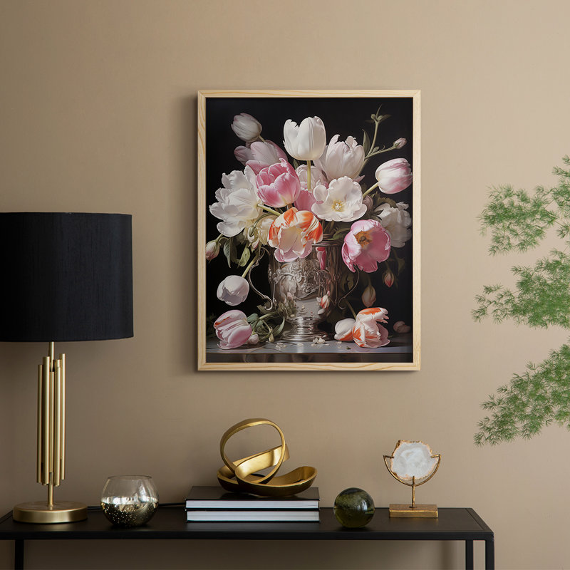Reproduction encadrée FLORAL Series DCCVVII - bois massif, Naturel, H 11 po x l 9 po