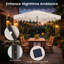 Parasol de patio extérieur de 9 pi avec 32 lumières DEL solaires et base lestée, sacs de sable