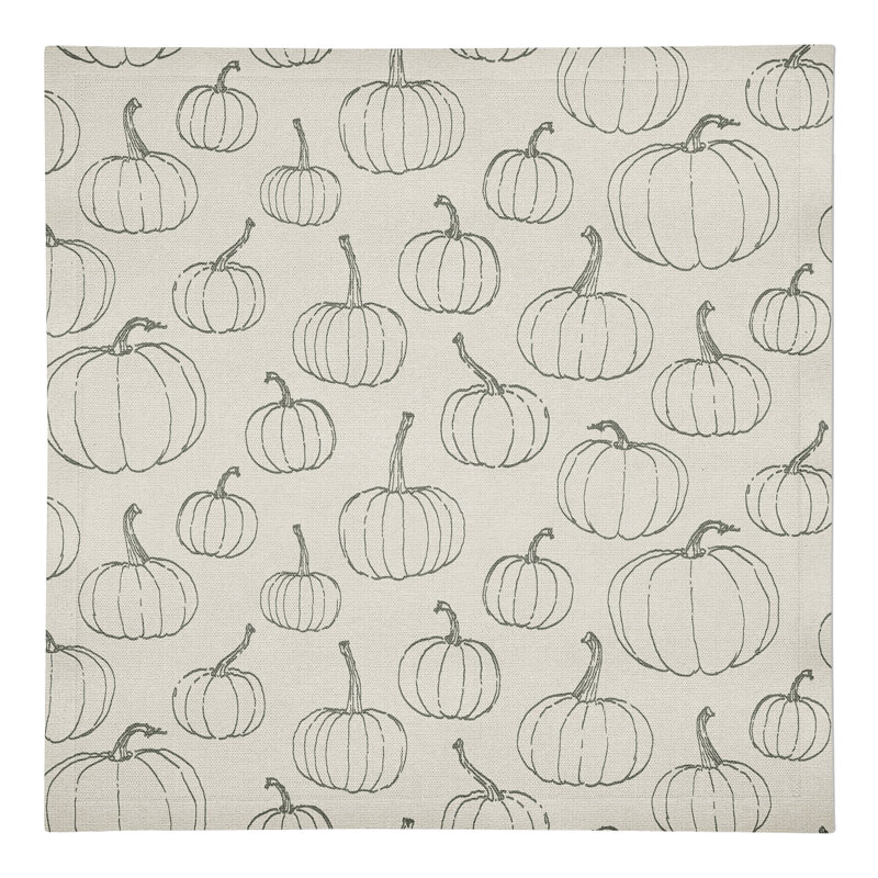 Serviette en coton citrouille 10 po, Crème
