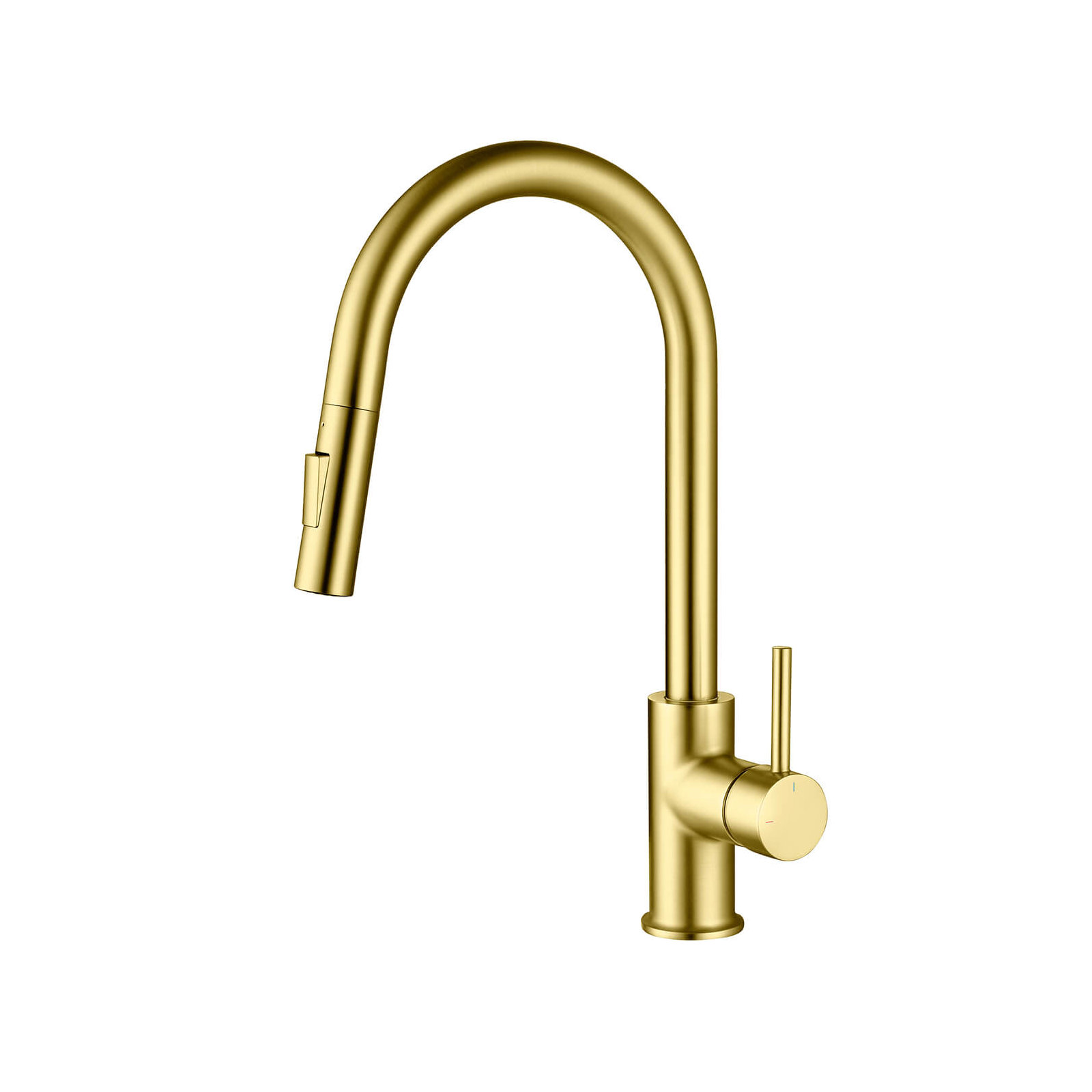 Pull Down Single Handle Kitchen Faucet, Brushed Gold