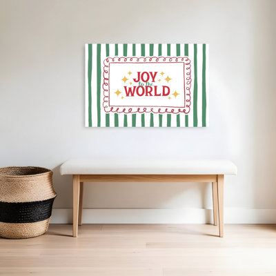 «Joy To The World Christmas Traditional Abstract Winter Landscape», reproduction d'art mural