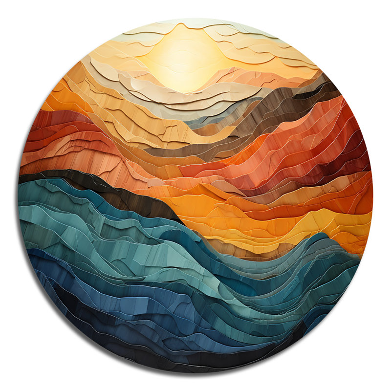 Haenisch - Paysages décoratifs ronds en métal, H 36 po x l 36 po