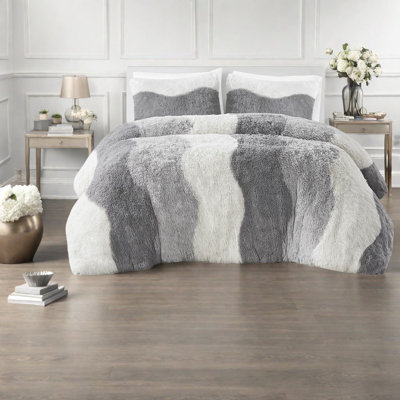 Ensembles de literie en fausse fourrure douillette, grand style ombré en polyester pour la maison