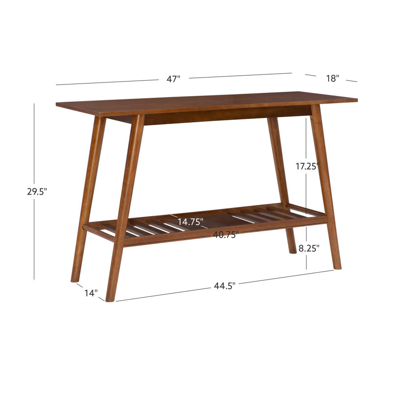 Mid-Century Walnut Console Table, Medium