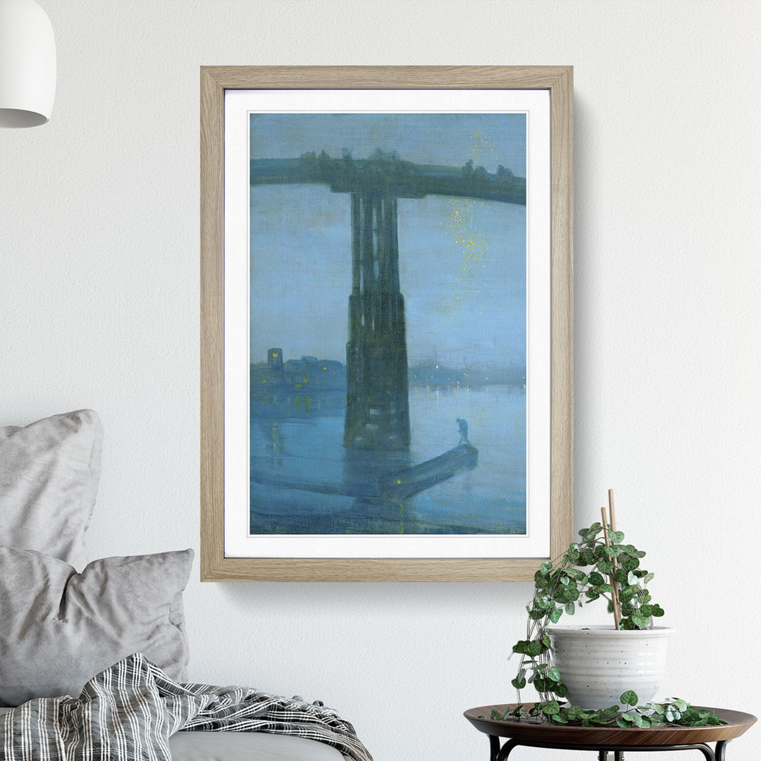 Nocturne Blue and Gold Old Battersea Bridge by James Mcneill Whistler - Picture Frame Painting