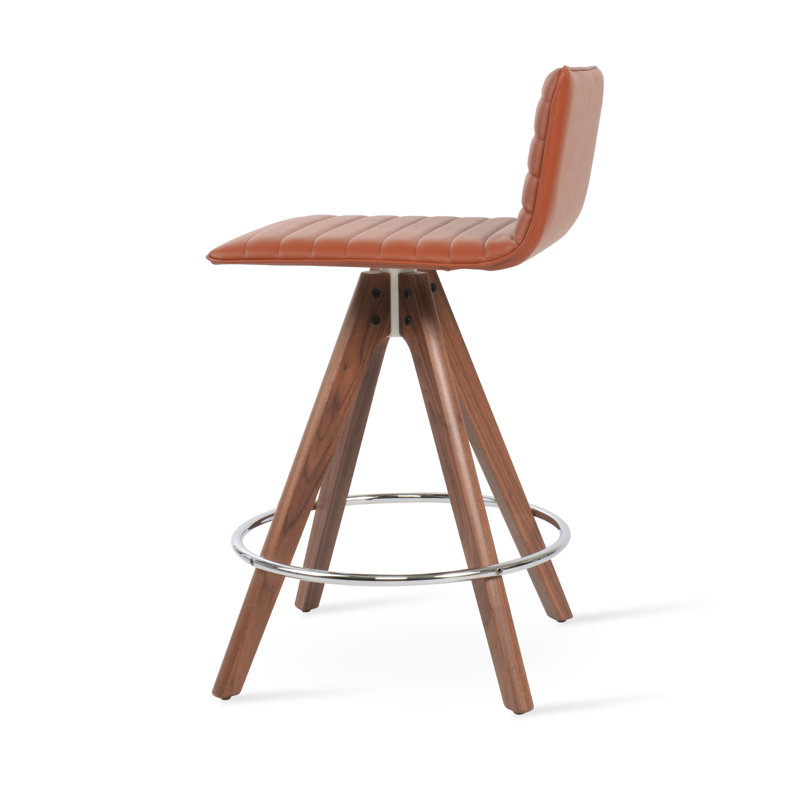 Tabouret de bar et de comptoir Corona Pyramid, Noyer, Tabouret de bar (siège d'une hauteur de 28 po), Cannelle