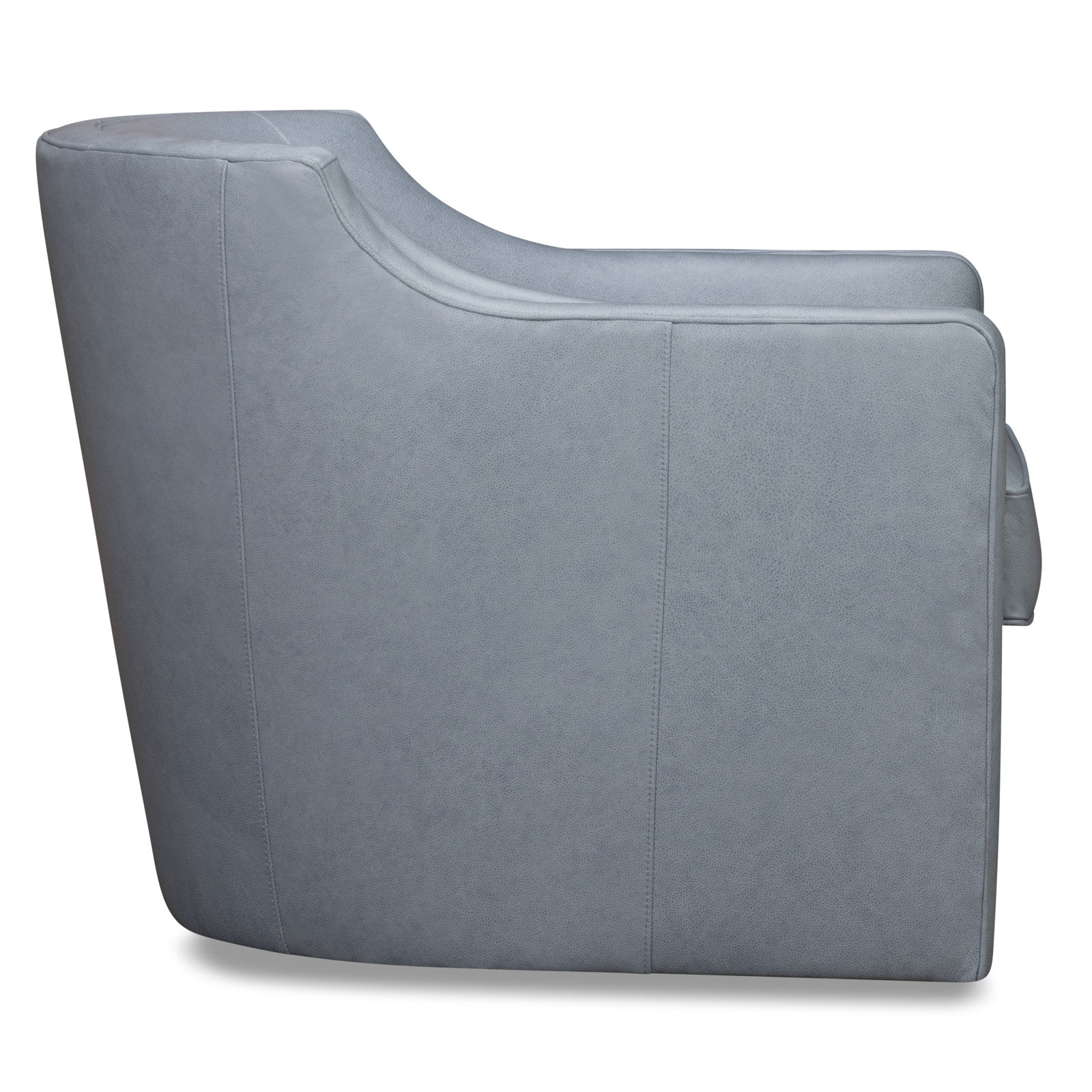 Marietta Genuine Leather Swivel Armchair, Rangers Adriatic Blue