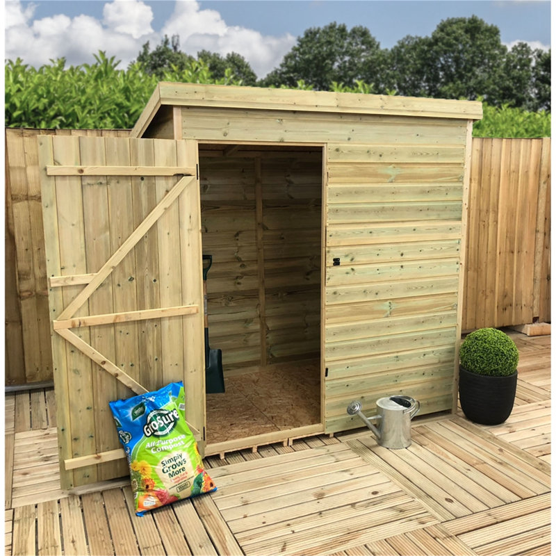 Pure 6 ft. W x 6 ft. D Solid Wood Garden Shed