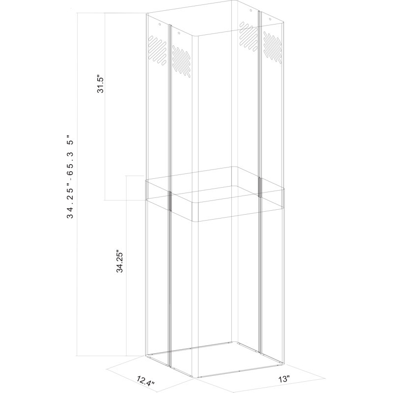 Extension de cheminée pour hotte de cuisine Island