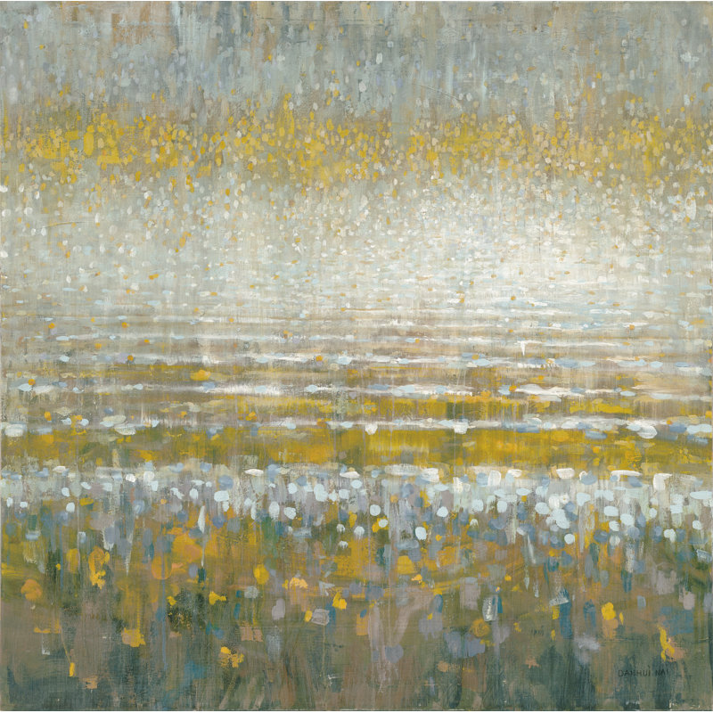«Rains over the Lake» par Danhui Nai - reproduction d'art sur toile tendue, H 20 po x l 20 po, Cadre simple noir, Non