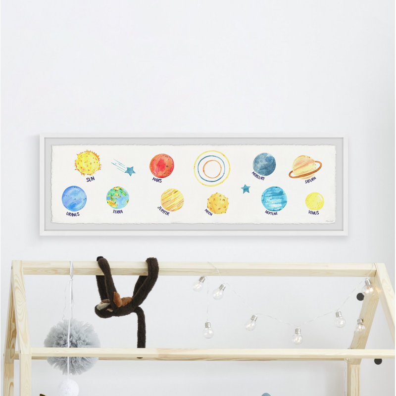 «Planets Line Up», reproduction d'art encadrée sur papier, H 15 po x l 45 po x P 1,5 po