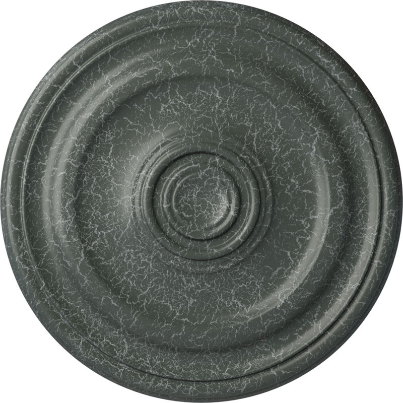Médaillon de plafond Endurathane Devon, DO 15 3/4 po x P 1 1/2 po (convient aux auvents jusqu'à 3 5/8 po), fini craquelé vert athénien peint à la main