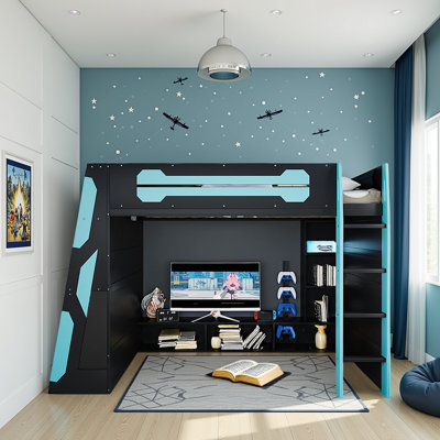 Multi-storage Dedicated Esports Loft Bed With RGB and Desk