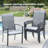 Outdoor Rectangular 6-Person Dining Set With Stackable Textilene Chairs-1380676439