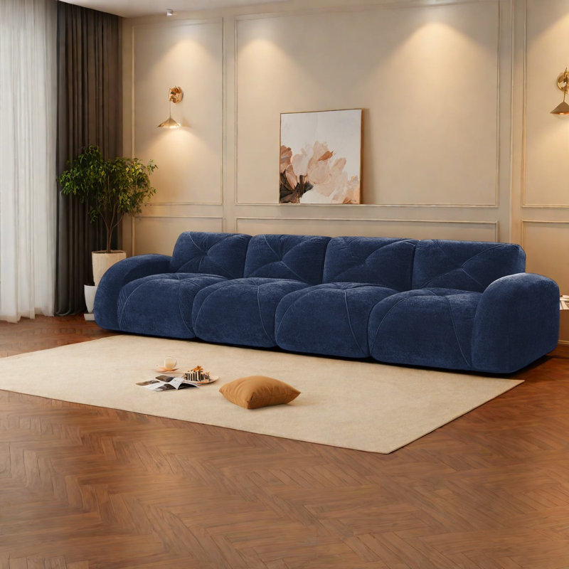 Canapés ergonomiques en velours, conception moderne, sans assemblage pour le salon